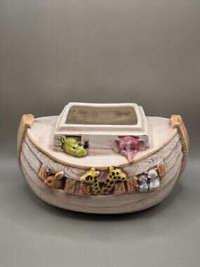 Vintage Treasure Craft Noahs Ark Cookie Jar BASE ONLY Replacement Ceramic 1970s